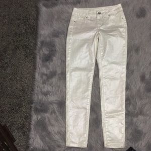 Metallic White Pants